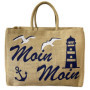 Domelo Grand sac à provisions en toile de jute - Sac de plage XXL - Sac de travail pour femme - Sac de plage pliable - Grand sac