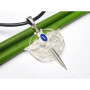 Pendentif en argent sterling, avec pierre de lapis et symbole de protection, au motif de l’épée de l’archange Michael, Lapis