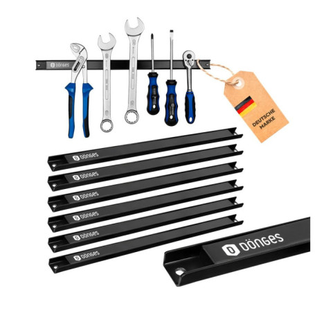 Dönges Lot de 6 barres magnétiques - Porte-outils mural - 46 cm - En acier - Charge maximale : 23 kg - Pour atelier, garage, abr
