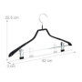 Relaxdays Cintres pour costumes revêtement antidérapant métal 42 cm lot de 10, noir