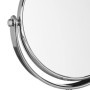Relaxdays Miroir de maquillage grossissant à poser miroir rond pivotant sur pied double face HxlxP: 28x18x10 cm, argent