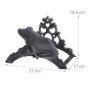 Relaxdays Porte Tuyau grenouille, support tuyau de jardin mural, enrouleur nostalgique, fonte, HLP : 19x27x17 cm, gris