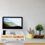 Relaxdays Support moniteur bambou, Rehausseur écran 2 tiroirs compartiments, Support HLP 14 x 60 x 30 cm, blanc/nature