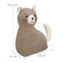 relaxdays Butoir de Porte Chat, Amortisseur Lourd en Tissu, rempli de Sable, cale Sol, HxLxP: 25,5 x 22 x 10 cm, Marron