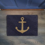 Relaxdays Paillasson Coco, 40 x 60 cm, Tapis d’entrée Motif Ancre, antidérapant, Maritime, intérieur & extérieur, Bleu