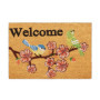 relaxdays Paillasson Coco, Inscription Welcome & Motif Cerisier, Tapis d’entrée intérieur & extérieur, 40x60 cm, Nature