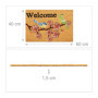 relaxdays Paillasson Coco, Inscription Welcome & Motif Cerisier, Tapis d’entrée intérieur & extérieur, 40x60 cm, Nature