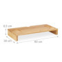 Relaxdays Support de Moniteur, Bambou, rehausseur écran Bureau, 7 Compartiments, Dessous PC, HLP 8,5x60x30 cm, Naturel