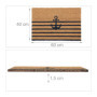 Relaxdays Paillasson Coco avec Ancre, Tapis Porte antidérapant, résistant, 40x60cm, intérieur & extérieur, Naturel/Noir