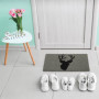 Relaxdays Paillasson Coco, Tapis d’entrée cerf, antidérapant, résistant, 40 x 60 cm, intérieur, extérieur, Gris/Noir