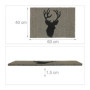 Relaxdays Paillasson Coco, Tapis d’entrée cerf, antidérapant, résistant, 40 x 60 cm, intérieur, extérieur, Gris/Noir