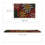 Relaxdays Paillasson Coco, Motif de Fleurs, 60 x 40 cm, Tapis d’entrée, intérieur, extérieur, antidérapant, coloré