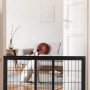 Relaxdays Barrière de sécurité, Extensible, escaliers et Portes, HxL : env. 56x70-115 cm, pour Enfants & Chiens, Noire