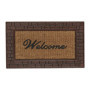 Relaxdays Paillasson Welcome, Coco Caoutchouc, 45x75 cm, Tapis d’entrée intérieur extérieur, antidérapant, Marron/Nature, 1 unit