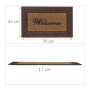 Relaxdays Paillasson Welcome, Coco Caoutchouc, 45x75 cm, Tapis d’entrée intérieur extérieur, antidérapant, Marron/Nature, 1 unit