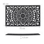 Relaxdays Paillasson Caoutchouc, 45x75 cm, antidérapant, résistant, extérieur, Tapis d’entrée, Ornements, Noir