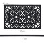 Relaxdays Paillasson Caoutchouc, 60 x 40 cm, antidérapant, résistant, extérieur, Tapis d’entrée, Ornement, Noir