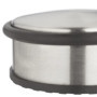 Relaxdays Butoir de porte, lot 2, plat et lourd, antidérapant, acier inoxydable, H x D : 4,5 x 10,5 cm, argenté & noir