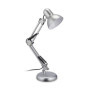 Relaxdays Lampe de Chevet rétro, Bras articulé, Douille E27, Abat-Jour inclinable, métal, pour Bureau/Table, argenté