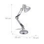 Relaxdays Lampe de Chevet rétro, Bras articulé, Douille E27, Abat-Jour inclinable, métal, pour Bureau/Table, argenté