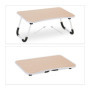 Relaxdays Table de lit, Tablette canapé, HxLxP : 26x63x40 cm, Support Pliable, Ordinateur Portable, MDF, Fer, Brun Clair