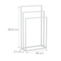 Relaxdays Porte-Serviettes, 3 Barres, Acier, H x L x P : 82,5 x 46 x 21 cm, Support sèche-draps de Bain à Poser, Blanc