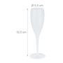 Relaxdays Flûte à Champagne en Plastique, Lot de 6, Robuste et sans BPA, réutilisable, capacité : 100 ML, Blanche
