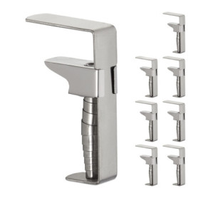 Relaxdays Pinces pour Nappe, Lot de 8, Clips réglables pour Table épaisse, Acier Inoxydable, Jusqu’à 4 cm, argenté