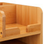 Relaxdays Organisateur Bureau, 2 tiroirs, 5 Compartiments, HxLxP: 26,5 x 33 x 24 cm, Bambou, Espace de Travail, Nature