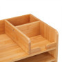 Relaxdays Organisateur Bureau, 2 tiroirs, 5 Compartiments, HxLxP: 26,5 x 33 x 24 cm, Bambou, Espace de Travail, Nature