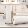 Relaxdays Dérouleur essuie-Tout Non Fixe, Bambou, avec Barre d’arrêt, H x D: 28 x 14,5 cm, Distributeur Cuisine, Nature