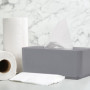 Relaxdays Boîte à mouchoirs avec Couvercle en Bambou, pour Salle de Bain, Moderne, HxLxP: 10x23x13 cm, Plastique, Gris