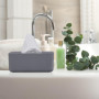 Relaxdays Boîte à mouchoirs avec Couvercle en Bambou, pour Salle de Bain, Moderne, HxLxP: 10x23x13 cm, Plastique, Gris