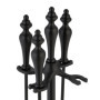 Relaxdays Serviteur pour cheminée, Lot de 5 pièces, tisonnier, Pelle, Balai à Cendres, Pince, Support, Vintage, Noir