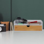 Relaxdays Organisateur Bureau, 1 tiroir, Documents Format A4, Bambou, HxLxP: 11x32x22 cm, Fournitures, Blanc - Nature