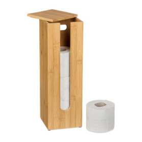 Relaxdays Porte-Papier de Toilette en Bambou, pour 4 Rouleaux, Rangement WC, Autonome, 42 x 13,5 x 13,5 cm, Nature