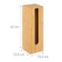 Relaxdays Porte-Papier de Toilette en Bambou, pour 4 Rouleaux, Rangement WC, Autonome, 42 x 13,5 x 13,5 cm, Nature