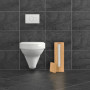 Relaxdays Porte-Papier de Toilette en Bambou, pour 4 Rouleaux, Rangement WC, Autonome, 42 x 13,5 x 13,5 cm, Nature