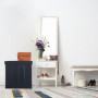 Relaxdays Tabouret de Rangement, rembourré, Pouf Pliable, Salon, entrée, HxLxP : 49 x 48,5 x 27 cm, Noir