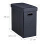 Relaxdays Tabouret de Rangement, rembourré, Pouf Pliable, Salon, entrée, HxLxP : 49 x 48,5 x 27 cm, Noir
