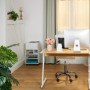 Relaxdays Caisson de Bureau, 4 Compartiments Ouverts, roulettes, H x L x P : 49 x 40 x 30 cm, Blanc