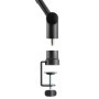 LogiLink AA0127 Bras de Microphone Professionnel avec Bras en Ciseaux Pliable pour Streaming, podcasts, Diffusion, etc., Rotatif