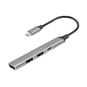 LogiLink UA0416 - Hub USB-C (USB 3.2 Gen1) à 4 Ports au Design Fin, avec Protection Contre Les surintensités, Les surtensions, L