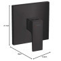 hansgrohe Metropol Set de finition pour mitigeur douche encastré, poignée manette, noir mat, 32565670