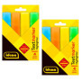 Idena 90259 - Surligneur, 2 paquets de 4 pièces, dans les couleurs jaune fluo, orange fluo, bleu fluo et vert fluo, pointe bisea