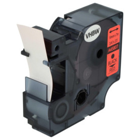 vhbw Ruban remplacement pour Dymo 45807, D1 pour imprimante d'étiquettes 7m x 19mm Noir sur Rouge