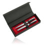 Pierre Cardin Set D'Écriture Christophe Stylo Roller Stylo Et Stylo-Plume Chrome-Noir Avec Laser Gravure Gravé Pour Anniversaire