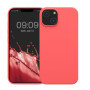 kwmobile Housse Compatible avec Apple iPhone 14 Coque - Coque de téléphone Fine avec Finition Douce - Corail Fluo