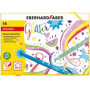 Eberhard Faber 551016 - Set de feutres pailletés, 16 crayons de couleurs basiques et pastels