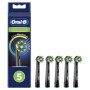 Oral-B CrossAction Lot de 5 têtes de brosses de rechange, pour brosse à dents électrique, avec technologie CleanMaximiser, noire